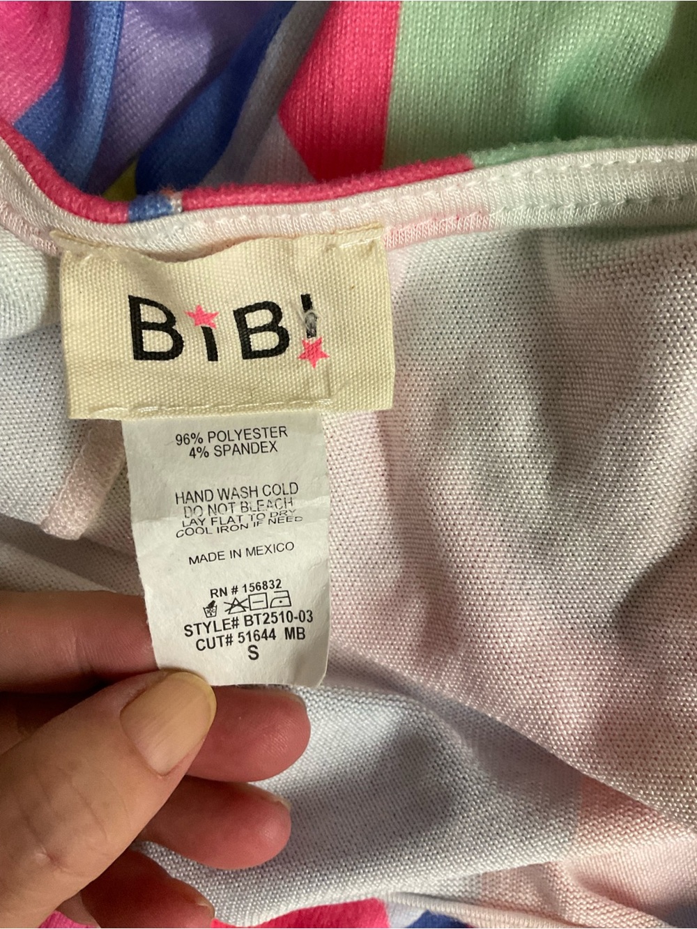 BIBI Multi Color Block Brushed Tied Ribbon Top - Picture 12 of 12